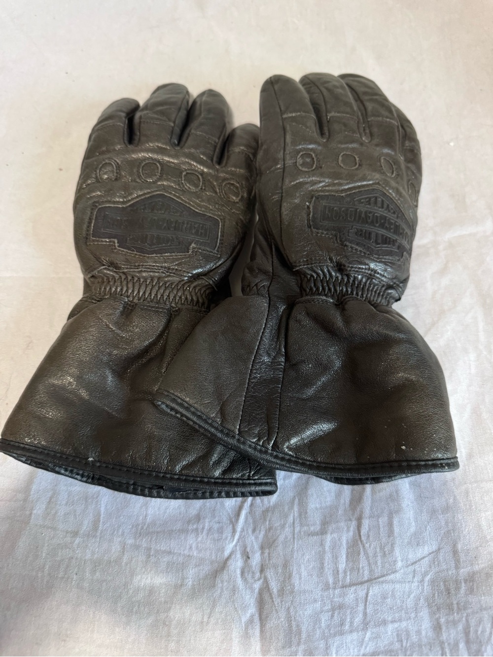 Harley Davidson Men's Leather gloves Size Medium Gauntlet Thermolite insulated